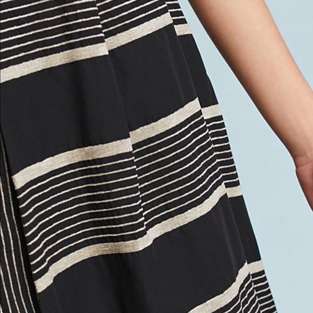 Eva Franco black and cream stripe skirt Anthropologie midi length full NWT - Picture 5 of 9